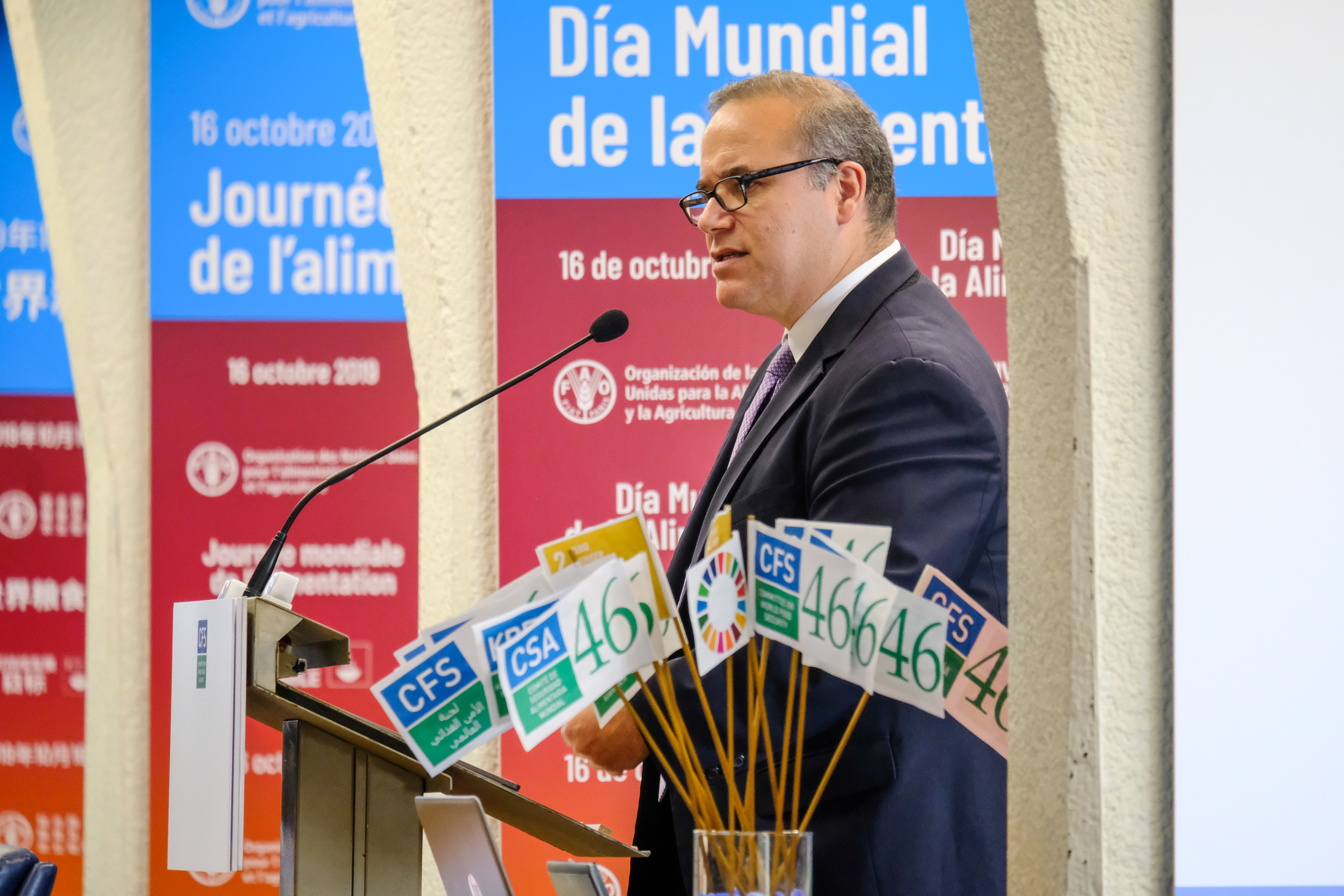 Maximo Torero, Assistant Director General for Economic and Social Development for FAO, presents the State of Food Security and Nutrition in the World 2019 (SOFI 2019), and reviews policy implications in the context of the Sustainable Development Goals (SDGs).